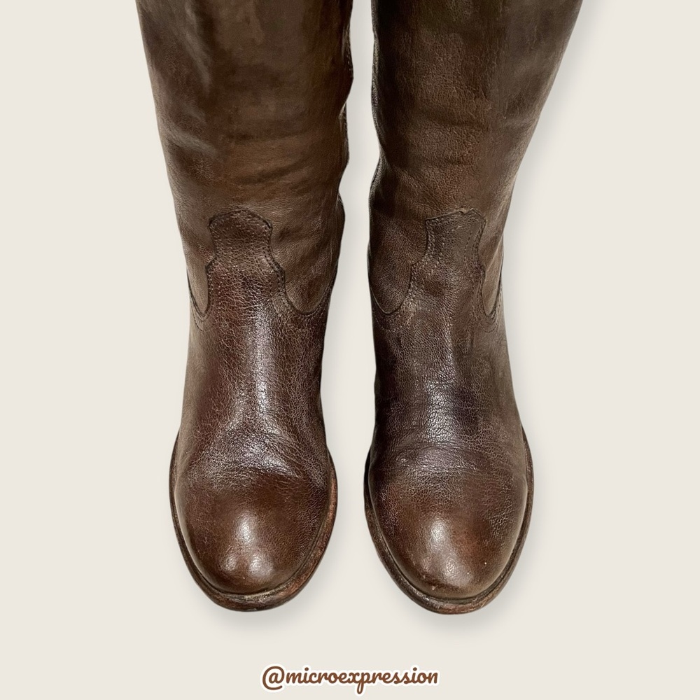 Frye Carson Pull On Brown Leather Southern/Western Cowgirl Festival Party Boots - Picture 10 of 16